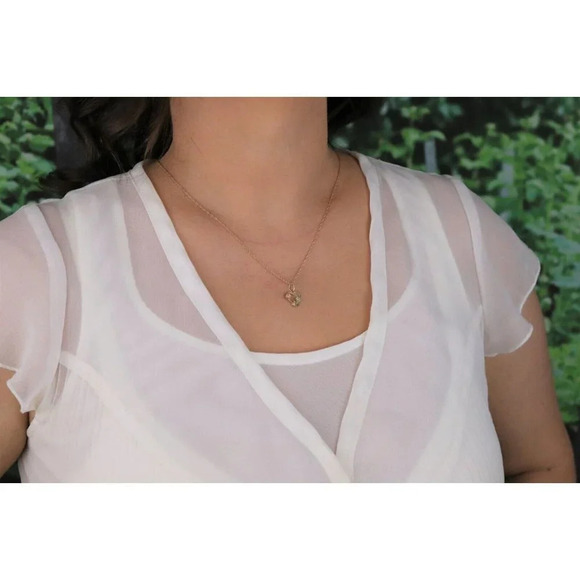 Pendant Only 14k Yellow Gold Heart with Flowers Pendant - Picture 2 of 5